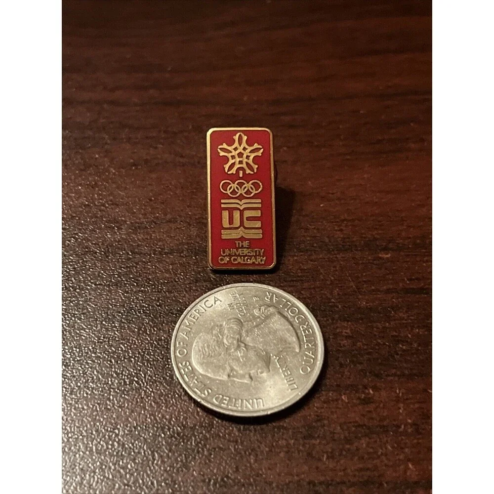 1988‎ Calgary Winter Olympics University Of Calgary UC Red Lapel Hat Pin